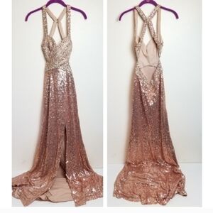 Beautiful Beaded Formal Gown Dress by Sean Collection